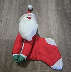 Vintage Nylon 3D Puffy Santa Claus 15" Stocking